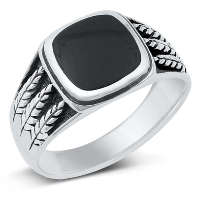 Sterling Silver Black Onyx Stone Ring