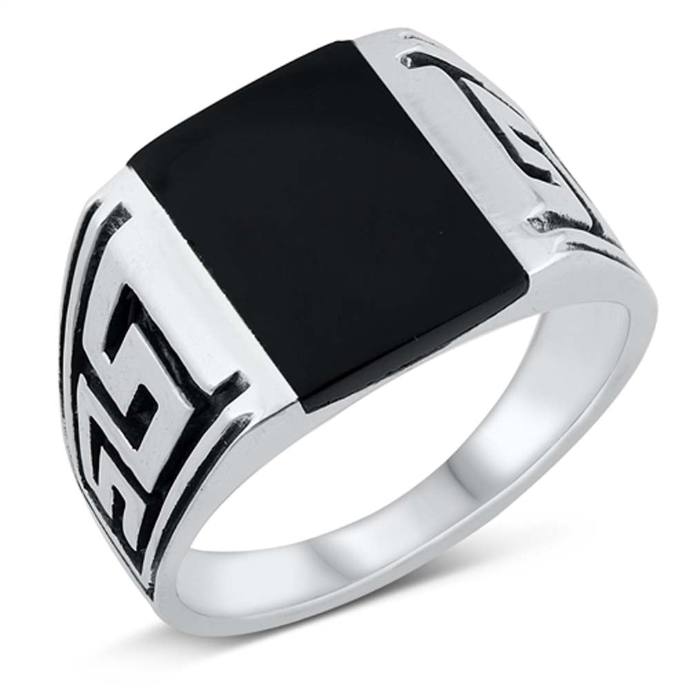 Sterling Silver Black Onyx Stone Ring