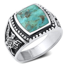 Load image into Gallery viewer, Sterling Silver Genuine Turquoise Stone Ring