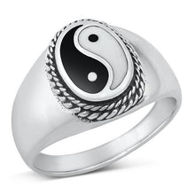 Load image into Gallery viewer, Sterling Silver Yin Yang Stone Ring-15.8mm