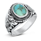 Sterling Silver Genuine Turquoise Stone Ring