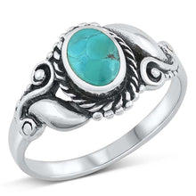 Load image into Gallery viewer, Sterling Silver Genuine Turquoise Stone Ring