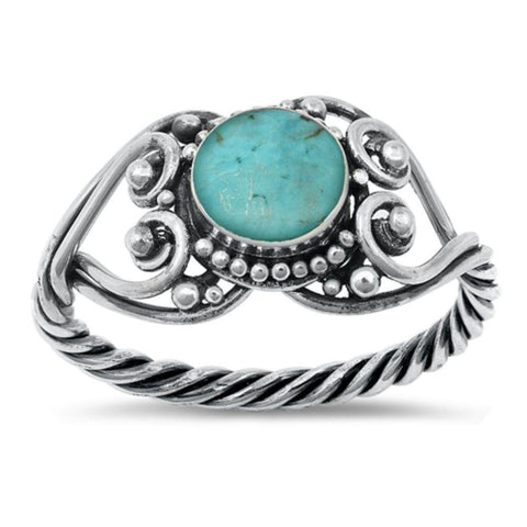 Sterling Silver Genuine Turquoise Ring