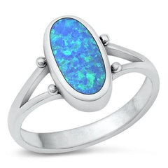 Sterling Silver Blue Lab Lab-Opal Ring