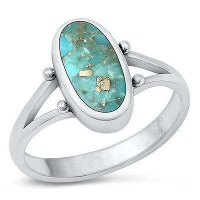 Sterling Silver Genuine Turquoise Stone Ring