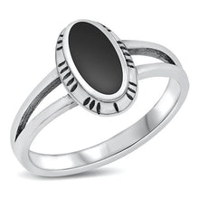 Load image into Gallery viewer, Sterling Silver Black Agate Ring-12.5mm