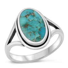 Load image into Gallery viewer, Sterling Silver Oxidized Genuine Turquoise Ring-16.4mm