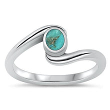 Load image into Gallery viewer, Sterling Silver Genuine Turquoise Ring-9mm