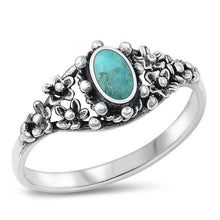 Load image into Gallery viewer, Sterling Silver Genuine Turquoise Stone Ring