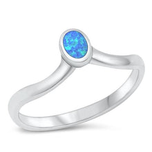 Load image into Gallery viewer, Sterling Silver Blue Lab Opal Ring-5.7mm