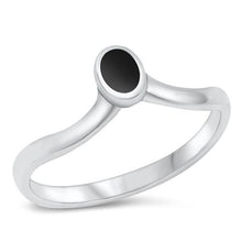 Load image into Gallery viewer, Sterling Silver Black Agate Ring-5.7mm