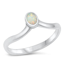 Load image into Gallery viewer, Sterling Silver White Lab Opal Ring-5.7mm