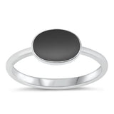 Sterling Silver Black Agate Stone Ring