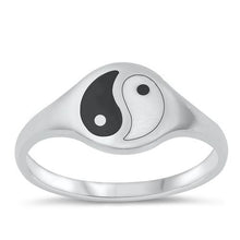 Load image into Gallery viewer, Sterling Silver Oxidized Yin Yang Stone Ring-1