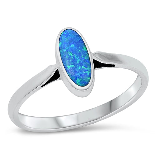 Sterling Silver Blue Lab Opal Ring