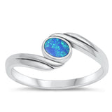 Sterling Silver Blue Lab Opal Ring