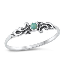 Load image into Gallery viewer, Sterling Silver Round Celtic Genuine Turquoise Stone Ring