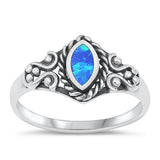 Sterling Silver Celtic Blue Lab Opal Ring