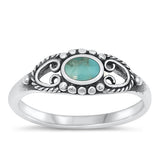 Sterling Silver Oxidized Celtic Turquoise Stone Ring