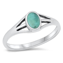 Load image into Gallery viewer, Sterling Silver Genuine Turquoise Ring-6.5mm