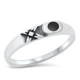Sterling Silver Cross Black Agate Stone Ring