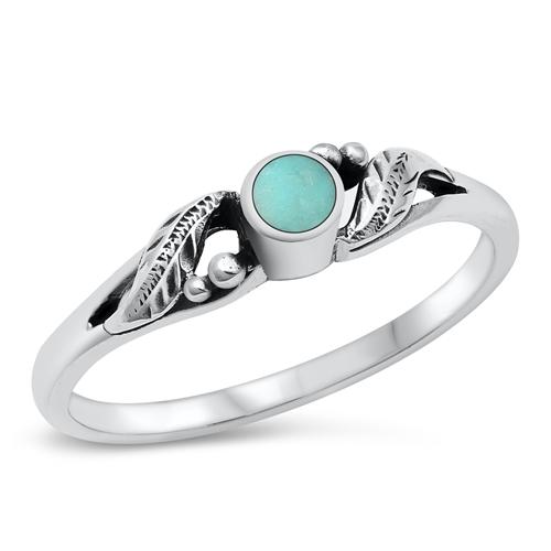 Sterling Silver Genuine Turquoise Stone Ring