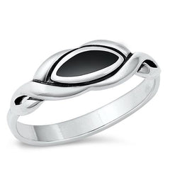 Sterling Silver Black Agate Stone Ring