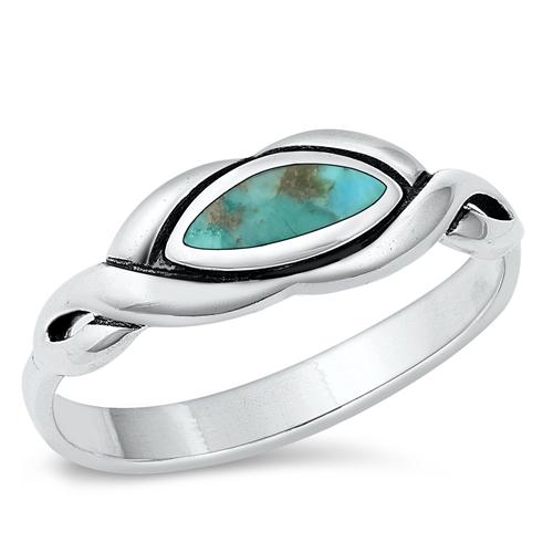 Sterling Silver Genuine Turquoise Stone Ring