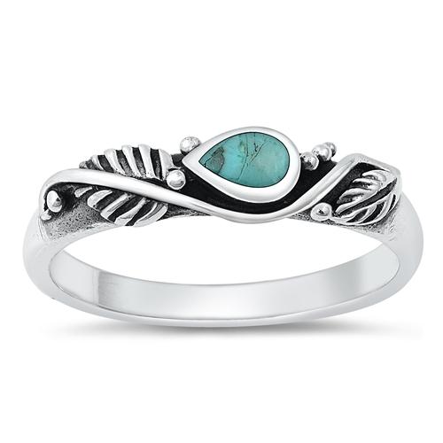 Sterling Silver Genuine Turquoise Lab Opal Ring