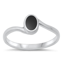 Load image into Gallery viewer, Sterling Silver Black Agate Ring-6.6mm