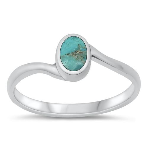 Sterling Silver Genuine Turquoise Ring-6.6mm