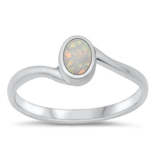 Load image into Gallery viewer, Sterling Silver White Lab Opal Ring-2