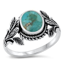 Load image into Gallery viewer, Sterling Silver Genuine Turquoise Stone Ring-11.7mm