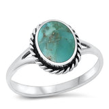 Sterling Silver Genuine Turquoise Ring-12.4mm