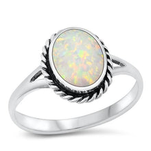 Load image into Gallery viewer, Sterling Silver White Lab Opal Ring-12.4mm