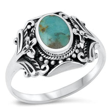 Load image into Gallery viewer, Sterling Silver Genuine Turquoise Stone Ring-14mm