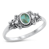 Sterling Silver Genuine Turquoise Stone Ring