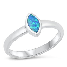 Load image into Gallery viewer, Sterling Silver Blue Lab Opal Ring-8.5mm