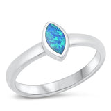 Sterling Silver Blue Lab Opal Ring-8.5mm