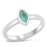 Sterling Silver Genuine Turquoise Ring-8.5mm