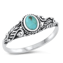 Load image into Gallery viewer, Sterling Silver Genuine Turquoise Stone Ring