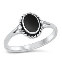 Load image into Gallery viewer, Sterling Silver Oxidized Black Agate Ring-2