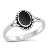 Sterling Silver Oxidized Black Agate Ring-2