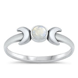 Sterling Silver Oxidized Moon Stone Ring