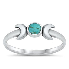 Load image into Gallery viewer, Sterling Silver Genuine Turquoise Stone Ring