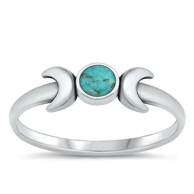 Sterling Silver Genuine Turquoise Stone Ring