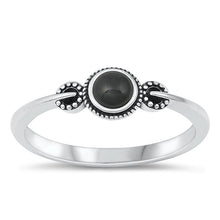 Load image into Gallery viewer, Sterling Silver Knot Round Black Agate Stone Ring