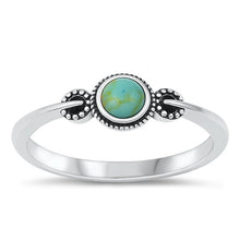 Load image into Gallery viewer, Sterling Silver Knot Round Simulated Turquoise Stone Ring