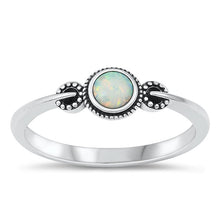 Load image into Gallery viewer, Sterling Silver Knot Round White Lab Opal Ring