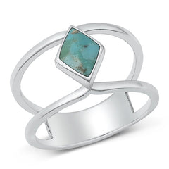 Sterling Silver Genuine Turquoise Ring-12.7mm